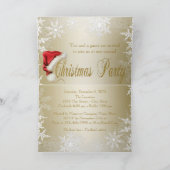 Weihnachtsmannmütze-Schneeflocke-WeihnachtsParty Einladung (Innenseite)