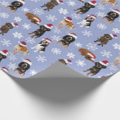 Weihnachtsmannmütze Schneeflocken Geschenkpapier (Ecke)