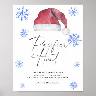 Weihnachtsmannmütze - Schnuller-Jagd Kinderduschen Poster