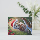 Weihnachtsmannmütze Schüssel Postkarte (Stehend Vorderseite)