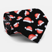 Weihnachtsmannmütze Schwarz-weißes Weihnachtsmuste Krawatte (Gerollt)