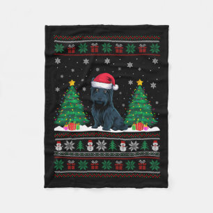 Weihnachtsmannmütze Scottie Dog Christmas Tree Lig Fleecedecke