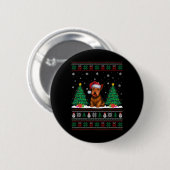 Weihnachtsmannmütze Scottish Terrier Dog Xmas Tree Button (Vorne & Hinten)