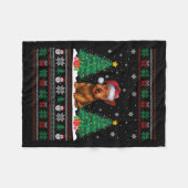 Weihnachtsmannmütze Scottish Terrier Dog Xmas Tree Fleecedecke (Vorderseite (Horizontal))