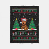 Weihnachtsmannmütze Scottish Terrier Dog Xmas Tree Fleecedecke (Vorderseite)