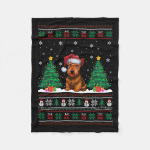 Weihnachtsmannmütze Scottish Terrier Dog Xmas Tree Fleecedecke