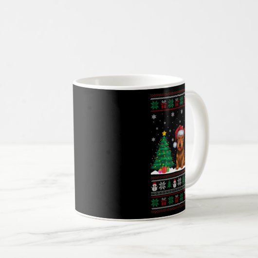 Weihnachtsmannmütze Scottish Terrier Dog Xmas Tree Kaffeetasse (VorderseiteRechts)