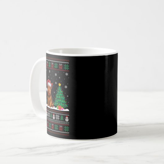 Weihnachtsmannmütze Scottish Terrier Dog Xmas Tree Kaffeetasse (Vorderseite Links)