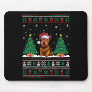 Weihnachtsmannmütze Scottish Terrier Dog Xmas Tree Mousepad