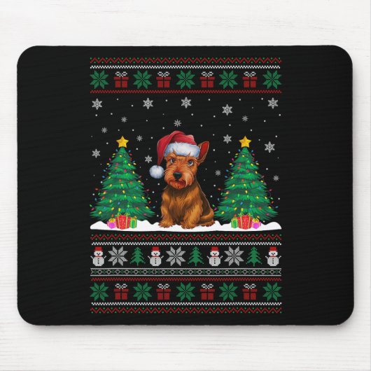 Weihnachtsmannmütze Scottish Terrier Dog Xmas Tree Mousepad (Vorne)