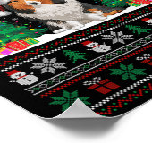 Weihnachtsmannmütze Shetland Sheepdog Hund Xmas Tr Poster (Ecke)