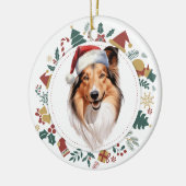 Weihnachtsmannmütze Shetland Sheepdog Weihnachtssc Keramik Ornament (Links)