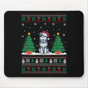 Weihnachtsmannmütze Siberischer Husky Hund Xmas Tr Mousepad
