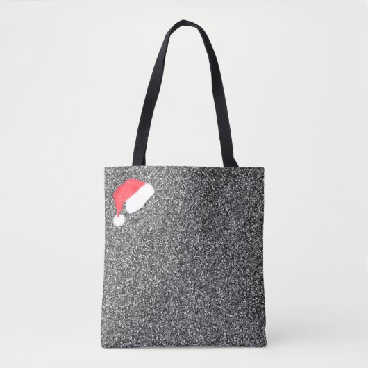 Weihnachtsmannmütze & Silver Modern Monogram Tasch Tasche (Vorderseite)