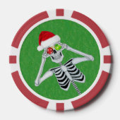 Weihnachtsmannmütze Skeleton Ornament Augen auf gr Pokerchips (Vorderseite)
