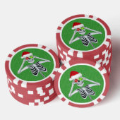 Weihnachtsmannmütze Skeleton Ornament Augen auf gr Pokerchips (Stapel)