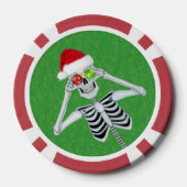 Weihnachtsmannmütze Skeleton Ornament Augen auf gr Pokerchips (Rückseite)
