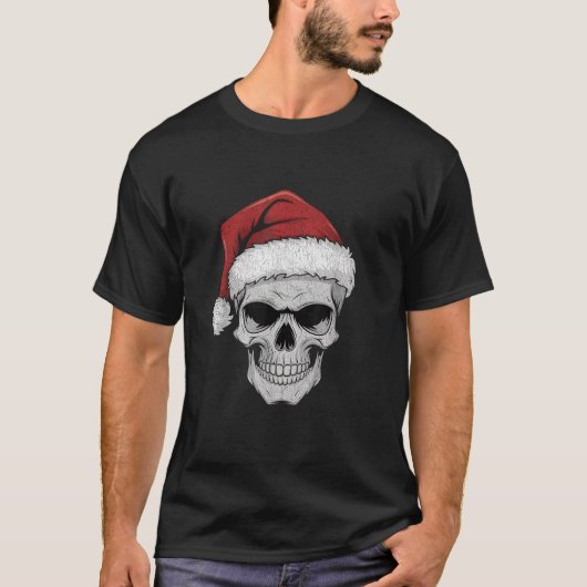 Weihnachtsmannmütze Skull Heavy Metal Goth Sarcast T-Shirt (Vorderseite)