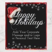 Weihnachtsmannmütze Snowflake Holiday Weinkeller Weinetikett (Einzelnes Label)