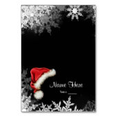 Weihnachtsmannmütze Snowflake Table Cards Tischnummer (Vorderseite)