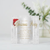 Weihnachtsmannmütze Snowflake Weihnachten Party Ei Einladung (Stehend Vorderseite)