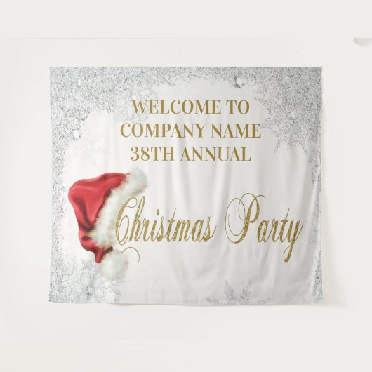 Weihnachtsmannmütze Snowflake Weihnachten Party Hi Wandteppich (Vorderseite (Horizontal))