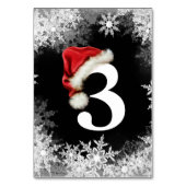 Weihnachtsmannmütze Snowflake Weihnachten Tischnummer (Rückseite)