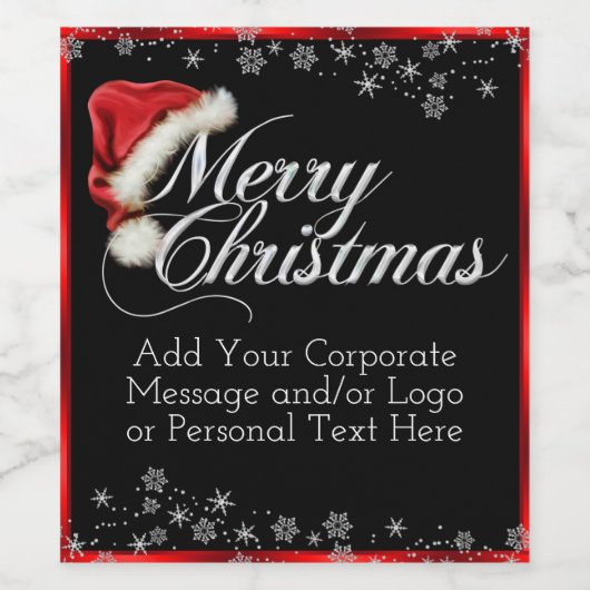 Weihnachtsmannmütze Snowflake Weihnachtswein Flasc Weinetikett (Einzelnes Label)