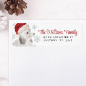 Weihnachtsmannmütze Snowflake White Poodle Rücksen