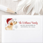 Weihnachtsmannmütze Snowflake Yellow Labrador Rück (Insitu)