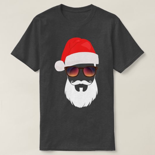 Weihnachtsmannmütze Sonnenbrille Bart Santa Presen T-Shirt (Design vorne)
