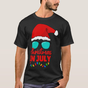 Weihnachtsmannmütze Sonnenbrille Sommerfest Weihn T-Shirt