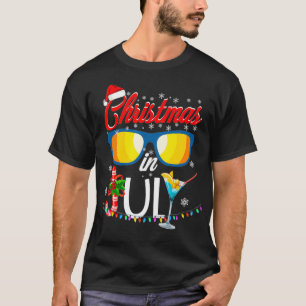 Weihnachtsmannmütze Sonnenbrille Sommerweihnachts T-Shirt