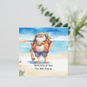 Weihnachtsmannmütze Sonnenbrille Sommerweihnachtsf Feiertagskarte (Stehend Vorderseite)