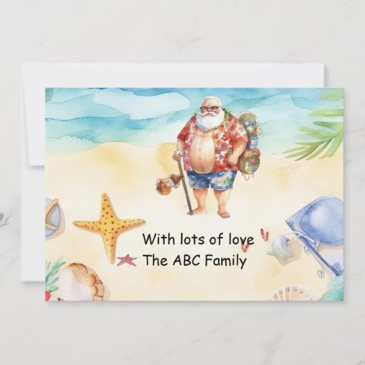 Weihnachtsmannmütze Sonnenbrille Sommerweihnachtsf Feiertagskarte (Vorderseite)