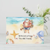 Weihnachtsmannmütze Sonnenbrille Sommerweihnachtsf Feiertagskarte (Stehend Vorderseite)