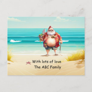 Weihnachtsmannmütze Sonnenbrille Sommerweihnachtsf Feiertagspostkarte