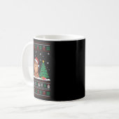 Weihnachtsmannmütze Spitz Dog Christmas Tree Light Kaffeetasse (Vorderseite Links)