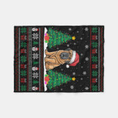 Weihnachtsmannmütze Tibetan Mastiff Dog Xmas Tree  Fleecedecke (Vorderseite (Horizontal))