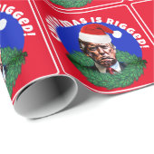 Weihnachtsmannmütze Trump zitterte Weihnachten Geschenkpapier (Rolleneckpunkt)