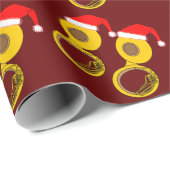 Weihnachtsmannmütze Tuba Geschenkpapier (Rolleneckpunkt)