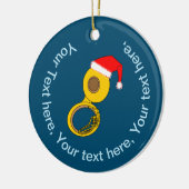 Weihnachtsmannmütze Tuba Keramik Ornament (Links)
