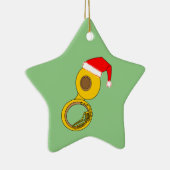 Weihnachtsmannmütze Tuba Keramik Ornament (Rechts)
