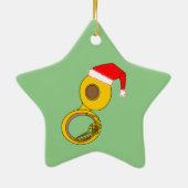 Weihnachtsmannmütze Tuba Keramik Ornament (Hinten)
