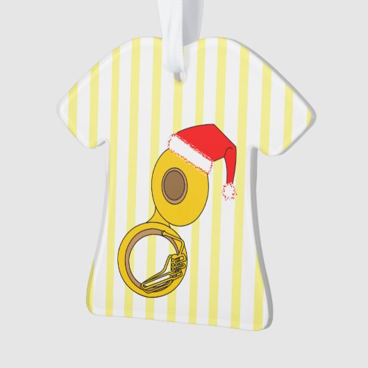Weihnachtsmannmütze Tuba Ornament (Vorderseite)