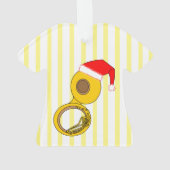 Weihnachtsmannmütze Tuba Ornament (Rückseite)