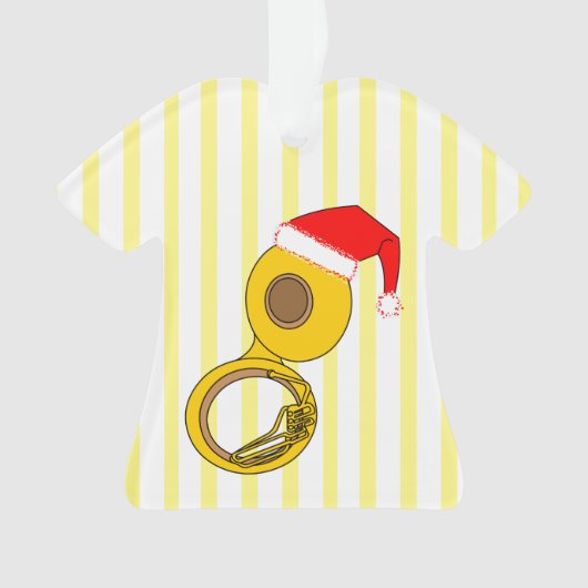 Weihnachtsmannmütze Tuba Ornament (Vorderseite)
