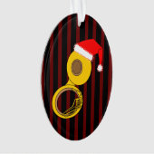 Weihnachtsmannmütze Tuba Streifen Ornament (Vorderseite)