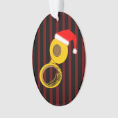 Weihnachtsmannmütze Tuba Streifen Ornament (Vorderseite)