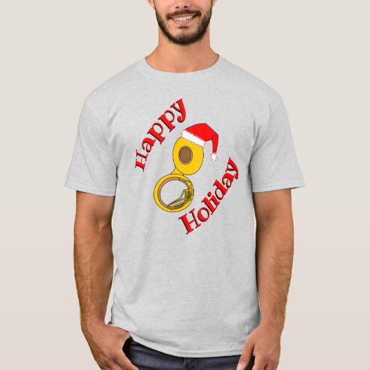 Weihnachtsmannmütze Tuba T-Shirt (Vorderseite)